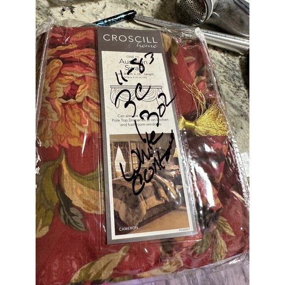 2 VTG  Croscill Floral Serena  Swag Valance Tassels Rustic country cottage new - Picture 12 of 12